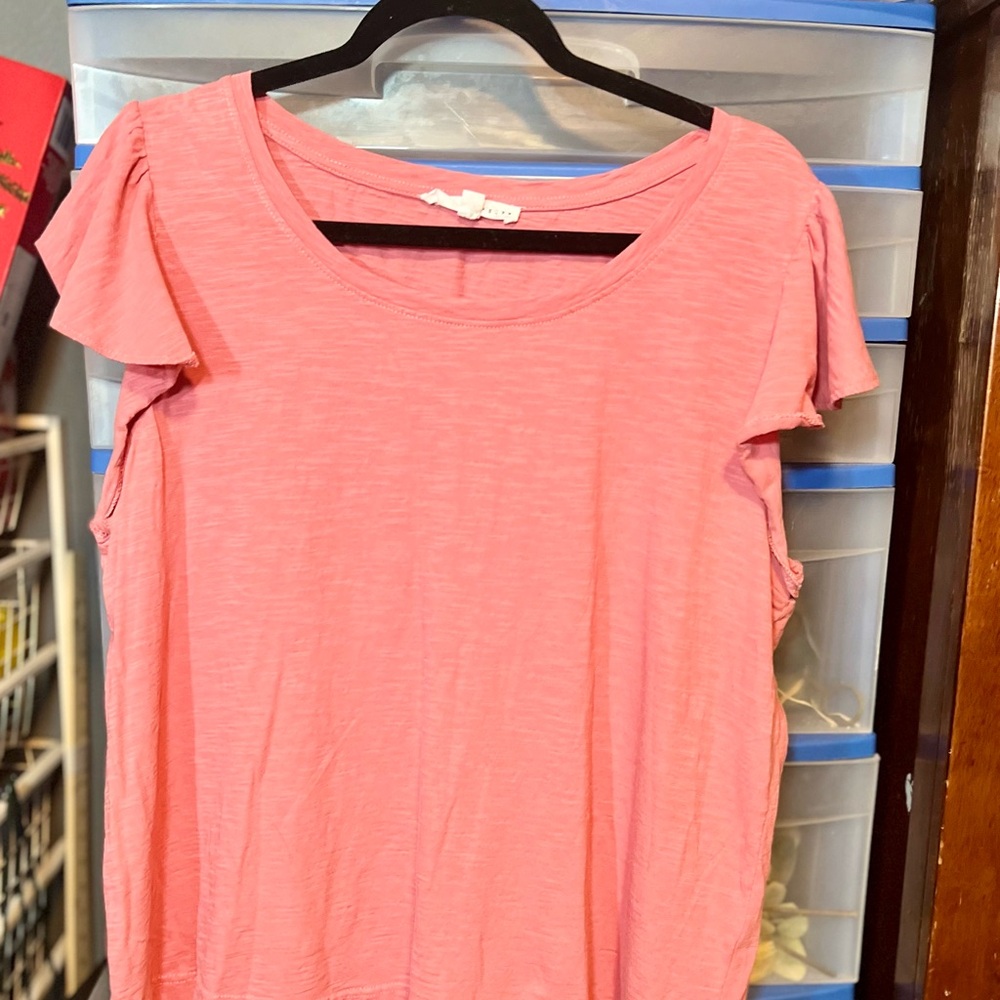 Jane and Delancey Pink Ruffled Blouse